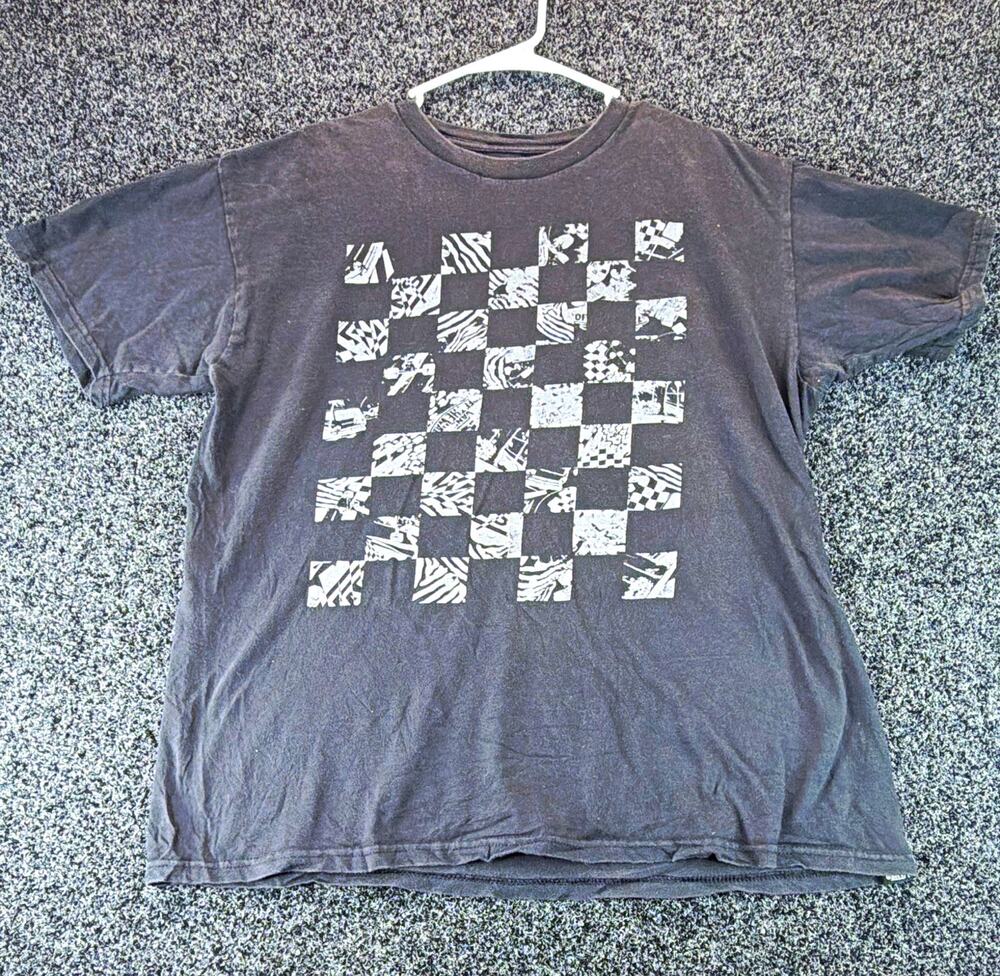 VANS Off The Wall Logo Graphic Men's Black Crew Neck Short Sleeve Tee L